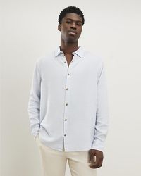 River Island - Shirt Regular Fit Linen Blend Embroidered - Lyst