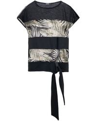 Conquista - Leaf Print Top With Ties Cotton - Lyst