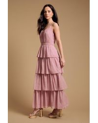Oasis - Strappy Tiered Frill Midaxi Dress - Lyst
