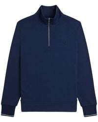 Fred Perry - Half Zip Sweatshirt Tennis Cotton - Lyst