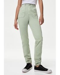 Marks & Spencer - M&S Collection Ladies Cotton Blend Slim Fit Ankle Grazer Joggers - Lyst