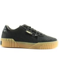 PUMA - Cali Nubuck Leather Lace Up Trainers 369161 03 - Lyst