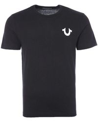 True Religion - T-shirt Met Ronde Hals En Boeddha-logo Op De Rug Voor , Zwart - Lyst