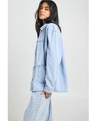 Boohoo - Denim Shacket - Lyst