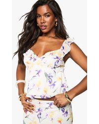 Boohoo - Chiffon Floral Print Ruffle Strap Cami Top - Lyst