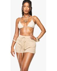 Boohoo - Crinkle Cotton Beach Shorts - Lyst