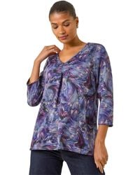 Roman - Printed Jersey Snit Top - Lyst