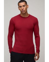 BoohooMAN - Essential Muscle Fit Long Sleeve T-Shirt - Lyst