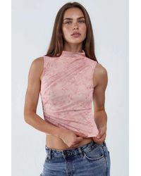 Hiccup - Floral Print Crew Neck Crop Top - Lyst