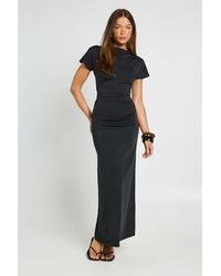 Boohoo - Super Soft Ruched Waist Midaxi Dress - Lyst