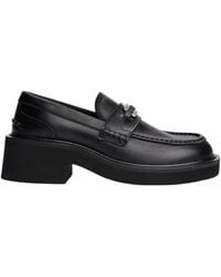 Tommy Hilfiger - Leather Block Heel Loafers - Lyst
