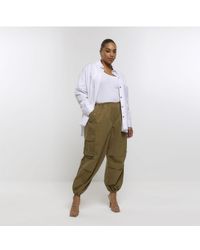 River Island - Cargo Trousers Plus Parachute Cotton - Lyst