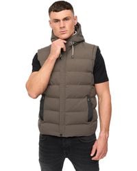Crosshatch - Kampleys Embossed Padded Gilet (Deep) - Lyst