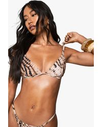 Boohoo - Premium Swim Tie Dye Hot Fix Triangle Bikini Top - Lyst