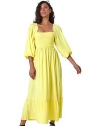 D.u.s.k - Shirred Bodice Tiered Maxi Dress - Lyst