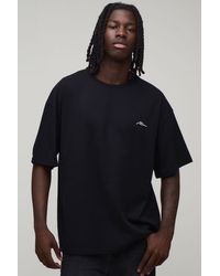 BoohooMAN - Oversized Signature Embroidered T-Shirt - Lyst