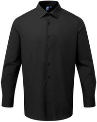 PREMIER - Recyclight Poplin Overhemd Met Lange Mouwen Voor (zwart) - Lyst