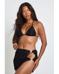 Boohoo - Triangle Bikini Set With Trim Skirt - Lyst