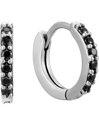 SEOL + GOLD - Sterling Cz Hoop Earrings - Lyst