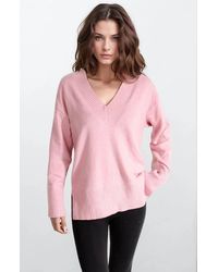 Secret Label - Deep V-Neck Jumper Side Split Hem - Lyst