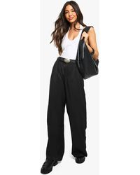 Boohoo - Tailored Woven Straight Leg Pants - Lyst