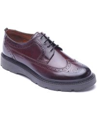 Base London - Phase Leather Washed Brogues Shoes - Lyst
