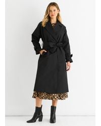 Gini London - Double Breast Longline Belted Trench Coat - Lyst