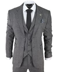 TruClothing - 3 Piece Suit Prince Of Wales Check Classic Tailored Fit Wedding Canvas - Lyst