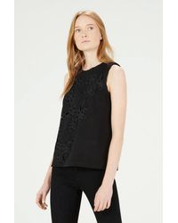 Warehouse - Floral Applique Sleeveless Top - Lyst
