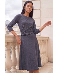 Roman - Petite Shimmer Wrap Side Dress - Lyst