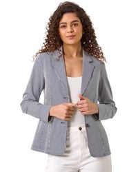 Roman - Stripe Bengaline Stretch Blazer - Lyst