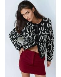 My Fashion - Jacquard Long Sleeve Buttoned Cardigan - Lyst