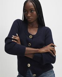 River Island - Cardigan Knitted Long Sleeve Scoop Neck - Lyst