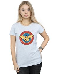 Dc Comics - Ladies Wonder Circle Logo Cotton T-Shirt (Sports) - Lyst