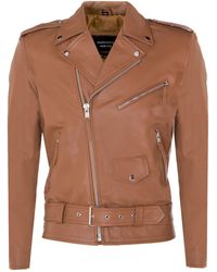 Infinity Leather - Brando Biker Rock Motorcycle Hide Jacket - Lyst