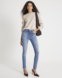 River Island - Skinny Jeans High Rise Zip Front Cotton - Lyst
