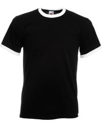 Fruit Of The Loom - Ringer Short Sleeve T-Shirt Cotton - Lyst