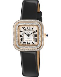 Gv2 - Bellagio Swiss Made Diamond Watch, - Dial, Genuine Hanmade Leather Strap - Lyst