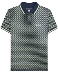 Lambretta - Geometric Big & Tall Polo Shirt /Basil) Cotton - Lyst