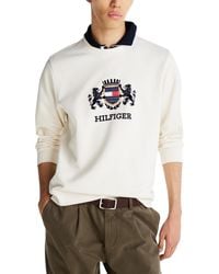 Tommy Hilfiger - Icon Interlock Hwk Sweatshirt Crew Neck Casual Cotton - Lyst