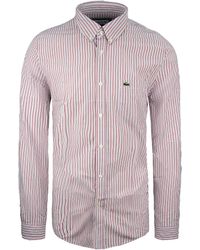 Lacoste - Reguläre Fit Herren Rot/Weißes Hemd - Lyst