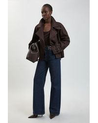 Karen Millen - Funnel Neck Short Trench Coat - Lyst