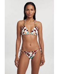 Karen Millen - Trim Detail Geo Print Bikini Top - Lyst