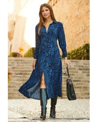 Sosandar - Print Midi Shirt Dress - Lyst