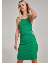 Pink Vanilla - High Neck Side Cut Out Rib Mini Dress - Lyst