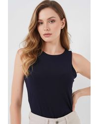 Bigdart - Fitted Sleeveless Crew Neck Bodysuit With Snap Closure - Lyst