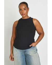 Boohoo - Plus Racer Neck Cinched Top - Lyst