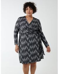 Blue Vanilla - Curve Fixed Wrap Skater Dress With Tie - Lyst