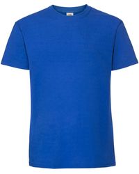 Fruit Of The Loom - Iconic Premium Ringspun Cotton T-Shirt (Royal) - Lyst
