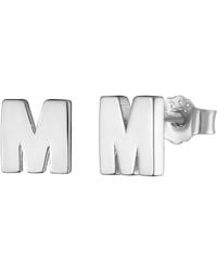 The Jewellery Stockroom - Sterling Alphabet Initial Stud Earrings - Lyst